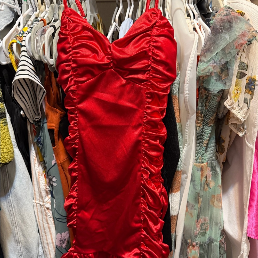 Privy Scarlet Ruched Mini Dress